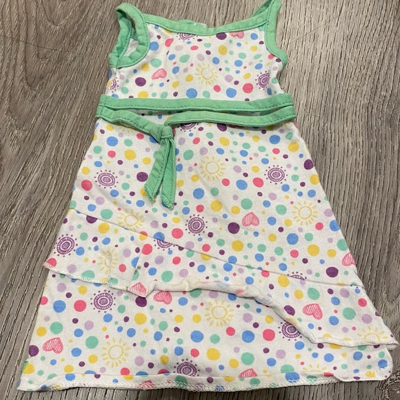 American Girl Doll Polka Dot Sundress Dress Ruffles Green - Picture 1 of 4